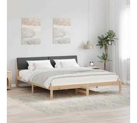 Bois de pin Massif Moderne Plateforme Rectangle Marron 200 x 200 cm