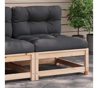 Bois de Pin Massif Salon de Jardin 2 pcs avec Coussins Blanc Mobilier vidaXL