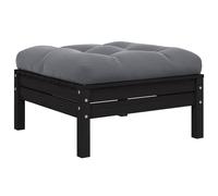 Vidaxl Canapé 2 Places De Jardin Et Coussins Noir Bois De Pin Solide Noir