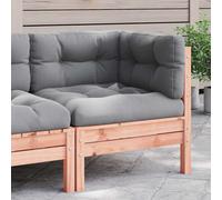 Bois de Pin Massif Salon de Jardin 3 pcs avec Coussins Blanc Mobilier vidaXL