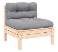 Bois de Pin Massif Salon de Jardin 3 pcs avec Coussins Blanc Mobilier vidaXL