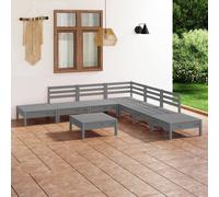 8-delige Loungeset massief grenenhout grijs3082654