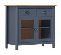 Bois de Pin Solide Buffet Gris Armoire Latérale Meuble de Rangement vidaXL