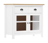 Bois de Pin Solide Buffet Gris Armoire Latérale Meuble de Rangement vidaXL