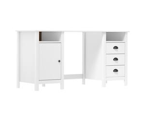 Bois de Pin Solide Bureau Gris Table d'Ordinateur Informatique Ecriture vidaXL