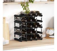 Casier à bouteilles pour 20 bouteilles Noir Bois de pin solide