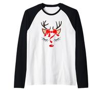 Bois de Renne de Noël Assorti pour Filles Manche Raglan