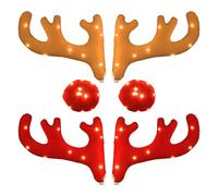 Bois de Renne de Noël - Kit de décoration de Cour, illumine Un Bureau Automobile sur Le Toit, Ensemble Festif pour Voitures, camions, SUV, armoires | Tableaux Centre Commercial Véhicule Vacances