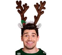 Bois de renne/d'élan ou serre-tête - l'accessoire parfait pour les adultes et les enfants à Noël ou pour le carnaval ou le mardi gras (brun foncé)