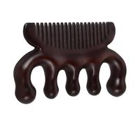 Bois de Santal Peigne de Massage du Cuir Chevelu, Dents Fines | Design Ergonomique Chinois, Pointes Arrondies, Format Compact, pour Cheveux et Épaules, Usage à Domicile