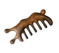 Bois de Santal Peigne Marron de Massage à Dents Larges | Massage du Cuir Chevelu, Design Spécial et Finition Soignée, Usage Maison ou Voyage, Peigne Large