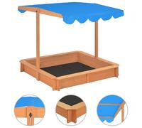 Bac À Sable Avec Toit Réglable Bois De Sapin 115x115x115 Cm Vidaxl Vidaxl