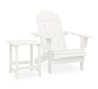 Bois de Sapin Chaise de jardin Adirondack avec Table Blanc Fauteuil vidaXL