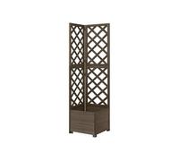 vidaXL Jardinière d'angle en treillis Bois de sapin – Bac à fleurs 40x40x150 cm Gris