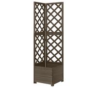 Bois de Sapin Jardinière d'Angle en Treillis Gris Boîte à Fleurs Jardin vidaXL