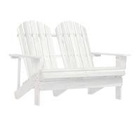 Bois de Sapin Massif Chaise de Jardin Adirondack 2 Places Blanc Patio vidaXL