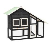 Vidaxl Clapier Gris Et Blanc 140x63x120 Cm Bois De Sapin Massif