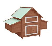 Bois de Sapin Massif Poulailler Gris et Blanc 150x96x110 cm Cage Poules vidaXL