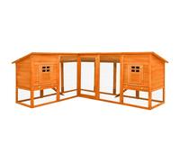 Vidaxl Clapier D'extérieur Avec Piste Marron Bois De Sapin Solide