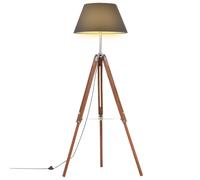 Bois de Teck Lampadaire à Trépied Marron Miel et Noir 141 cm Lampe vidaXL