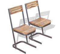 Bois de Teck Massif 6x Chaise de Salle à Manger Chaise à Manger Cuisine vidaXL