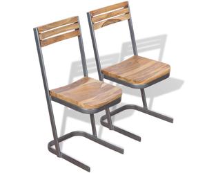 Bois de Teck Massif 6x Chaise de Salle à Manger Chaise à Manger Cuisine vidaXL