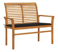 Bois de Teck Massif Banc de Jardin et Coussin Anthracite 112 cm Patio vidaXL