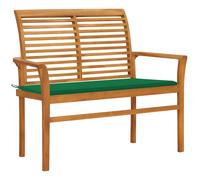 Bois de Teck Massif Banc de Jardin et Coussin Anthracite 112 cm Patio vidaXL