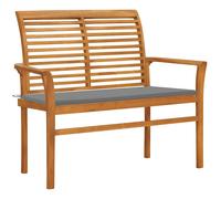 Bois de Teck Massif Banc de Jardin et Coussin Bleu Royal 112 cm Patio vidaXL