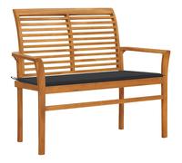 Bois de Teck Massif Banc de Jardin et Coussin Bleu Royal 112 cm Patio vidaXL