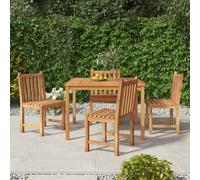 Bois de Teck Massif Ensemble de Salle à Manger d'Extérieur 5pcs Meubles vidaXL