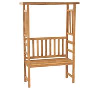 Bois de Teck Solide Banc de Jardin avec Pergola 115 cm Extérieur Patio vidaXL