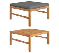 Bois de Teck Solide Canapé Central avec Coussins Crème Patio Terrasse vidaXL