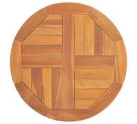 Bois de Teck Solide Dessus de Table Rond Remplacement Salle à Manger vidaXL