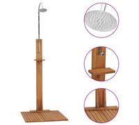 Bois de Teck Solide Douche de Jardin Piscine Extérieur Camping Portable vidaXL