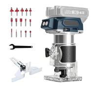 Bois Défonceuse Affleureuse compatible avec Bosch 18V Batterie, 800 W Fraise à bordure sans fil, Routeur à Bois Électrique sans fil avec 5 vitesses, fraise à bords sans balais (sans batterie)