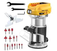 Bois Défonceuse Affleureuse compatible avec Dewalt 18V Batterie, 800 W Fraise à bordure sans fil, Routeur à Bois Électrique sans fil avec 6 vitesses, fraise à bords sans balais (sans batterie)