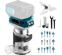 Bois Défonceuse Affleureuse compatible avec Makita 18V Batterie, 800 W Fraise à bordure sans fil, Routeur à Bois Électrique sans fil avec 6 vitesses, fraise à bords sans balais (sans batterie)