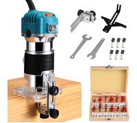 Bois Défonceuse Affleureuse Électrique 800W, Routeur à Bois Électrique 31000r/min Bits Affleureuse à Bois Électrique Verticale