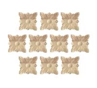 Bois Délicat Sculpté, 10 Pièces Décalques en Bois Décoratifs Moulure Decorative Bois Décalcomanies de Sculpture sur Bois Appliques Sculpture sur Bois pour Décoration de Meubles de Maison