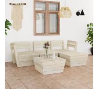 Vidaxl Salon De Jardin Palette 5 Pcs Bois D'épicéa Imprégné