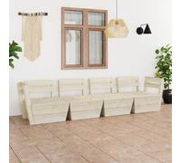 Bois d'Epicéa Imprégné Canapé Palette à 4 Places de Jardin Terrasse vidaXL
