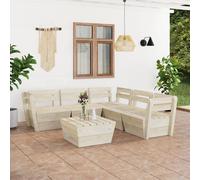 Vidaxl Salon De Jardin Palette 6 Pcs Bois D'épicéa Imprégné