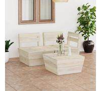 Vidaxl Salon De Jardin Palette 3 Pcs Bois D'épicéa Imprégné