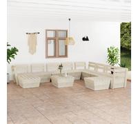 11-delige Loungeset pallet geÃ¯mpregneerd vurenhout3063733