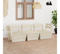 Vidaxl Canapé Palette À 3 Places De Jardin Bois D'épicéa Imprégné