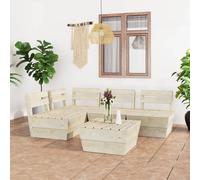 Vidaxl Salon De Jardin Palette 5 Pcs Bois D'épicéa Imprégné