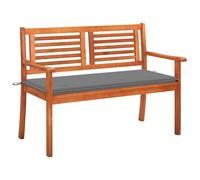 Bois d'Eucalyptus Banc de Jardin 2 Places et Coussin 120 cm Terrasse vidaXL