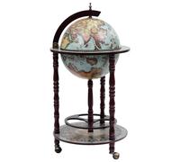 Bois d'Eucalyptus Bar sous Forme de Globe Range Bouteilles Intérieur vidaXL