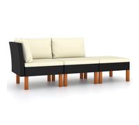 Vidaxl Canapé Central Résine Tressée Et Bois D'eucalyptus Massif